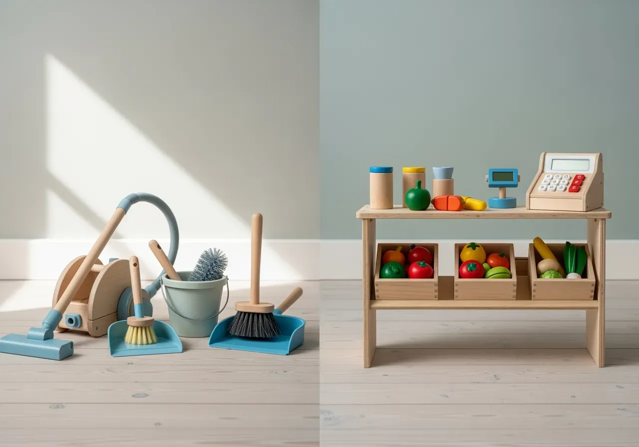 Städ och butikslek för barn