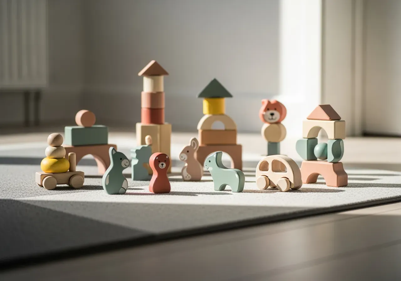 Trygga träleksaker för småbarn