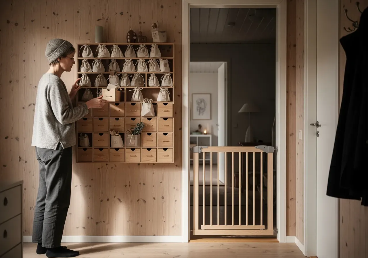 Trygg lekstart med adventskalender och barngrind