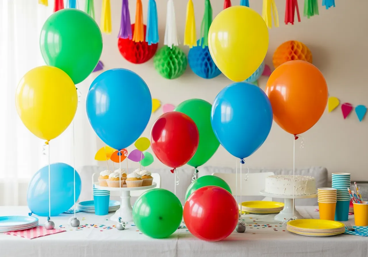 Ballonger till barnkalaset och dekorationer