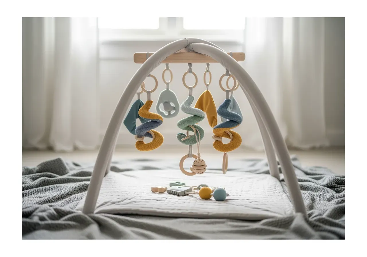 Babygym och aktivitetsspiraler för nyfödda