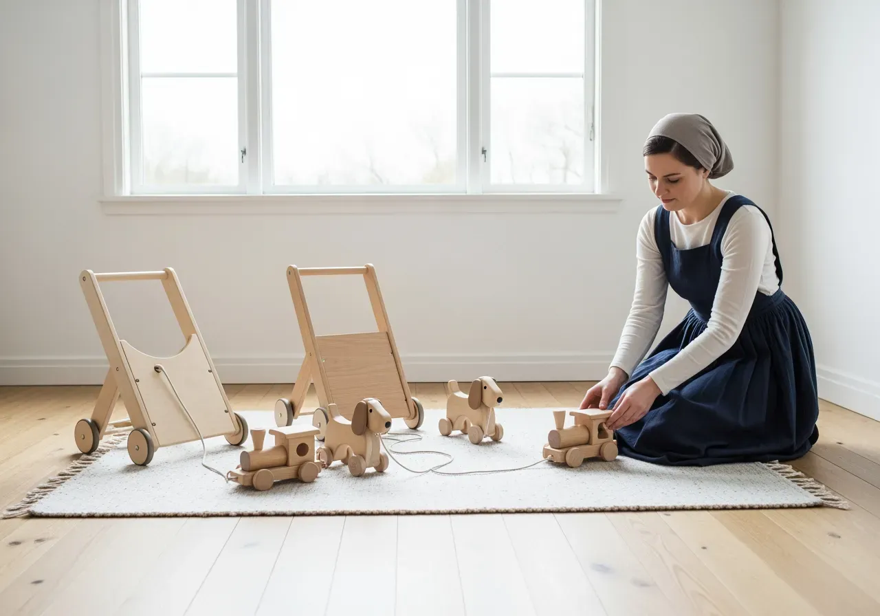 Dragleksaker och gåvagnar för bebis