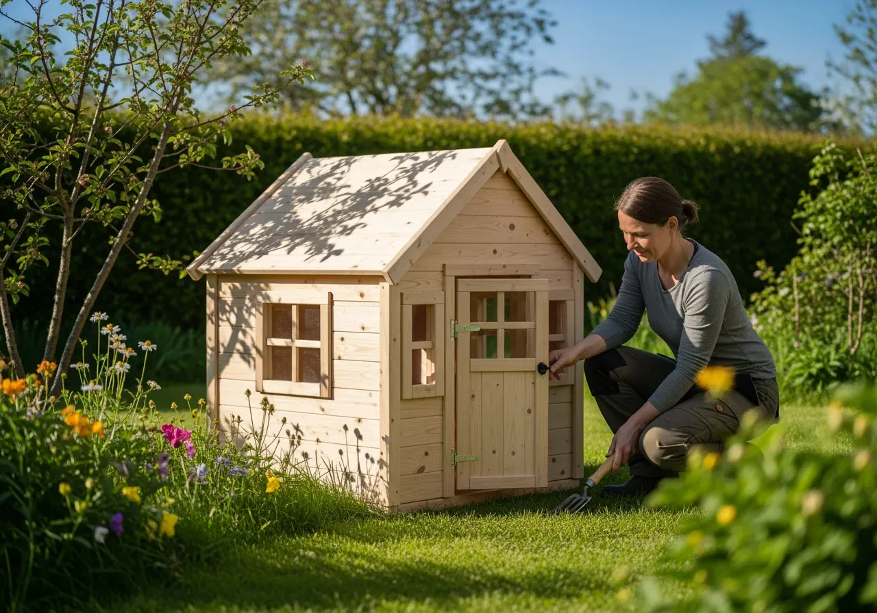 Första lekstuga i trädgården