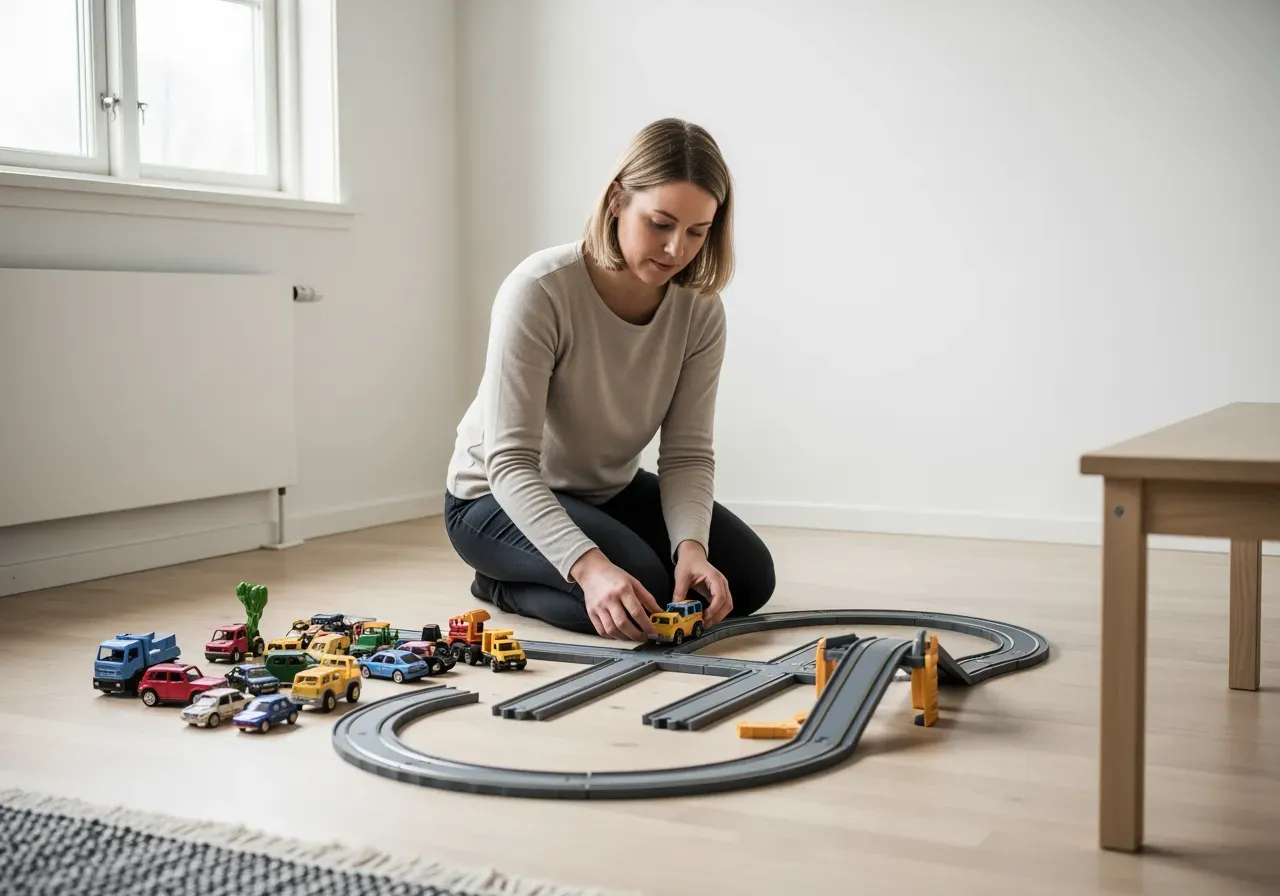 Leksaksfordon och bilbanor för barn