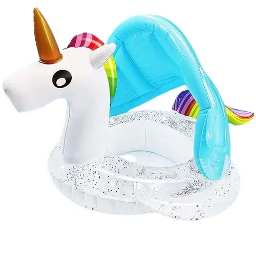 Baby Badring Med Solskydd Enhörning