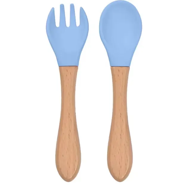 BabyBloom Barnbestick Silikon Blå