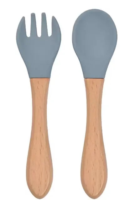 BabyBloom Barnbestick Silikon Grå