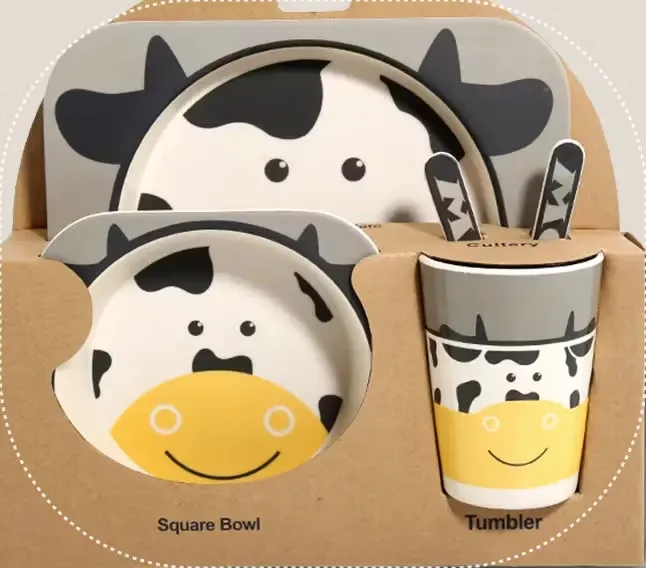 BabyBloom Barnservis 5 Delar Cow