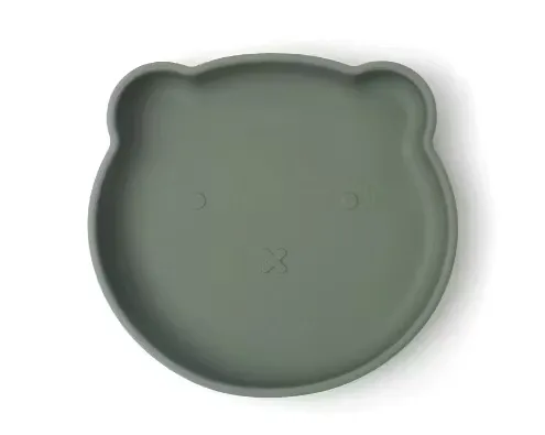 BabyBloom Barntallrik Med Björnmotiv Mörkgrön