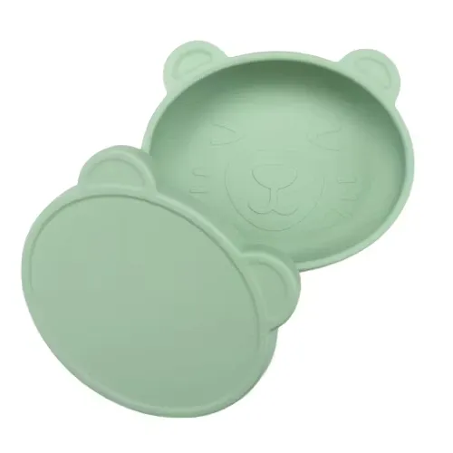 BabyBloom Barntallrik Med Lock Grön