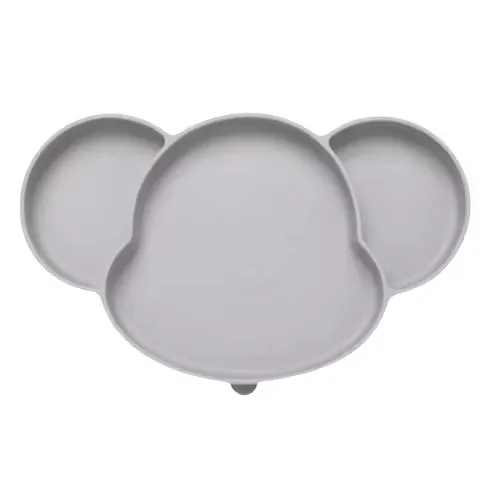 BabyBloom Barntallrik Med Sugpropp Grå