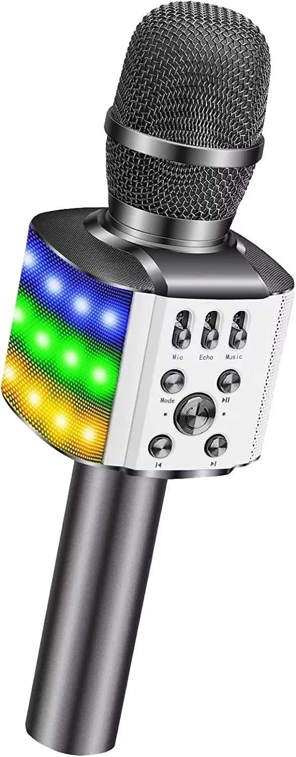 Banaok Trådlös Bluetooth-Mikrofon för karaoke Grå