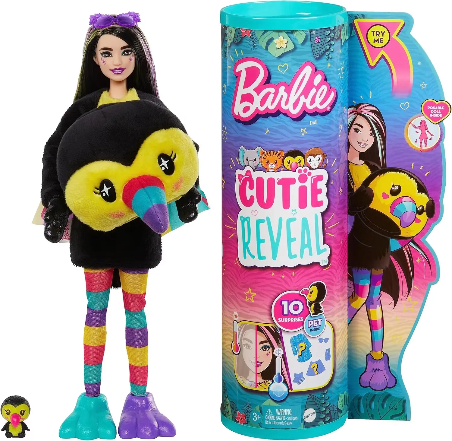 Barbie Cutie Reveal Jungle Series Tukandräkt