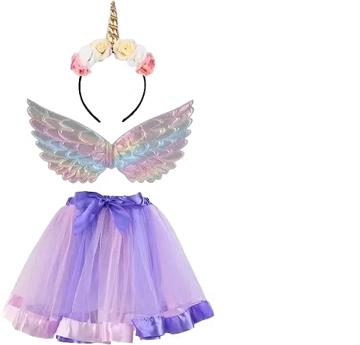 Barn Klänning Enhörning Med Tillbehör Lila