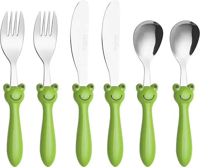 Barnbestick rostfritt stål 6-Pack Groda