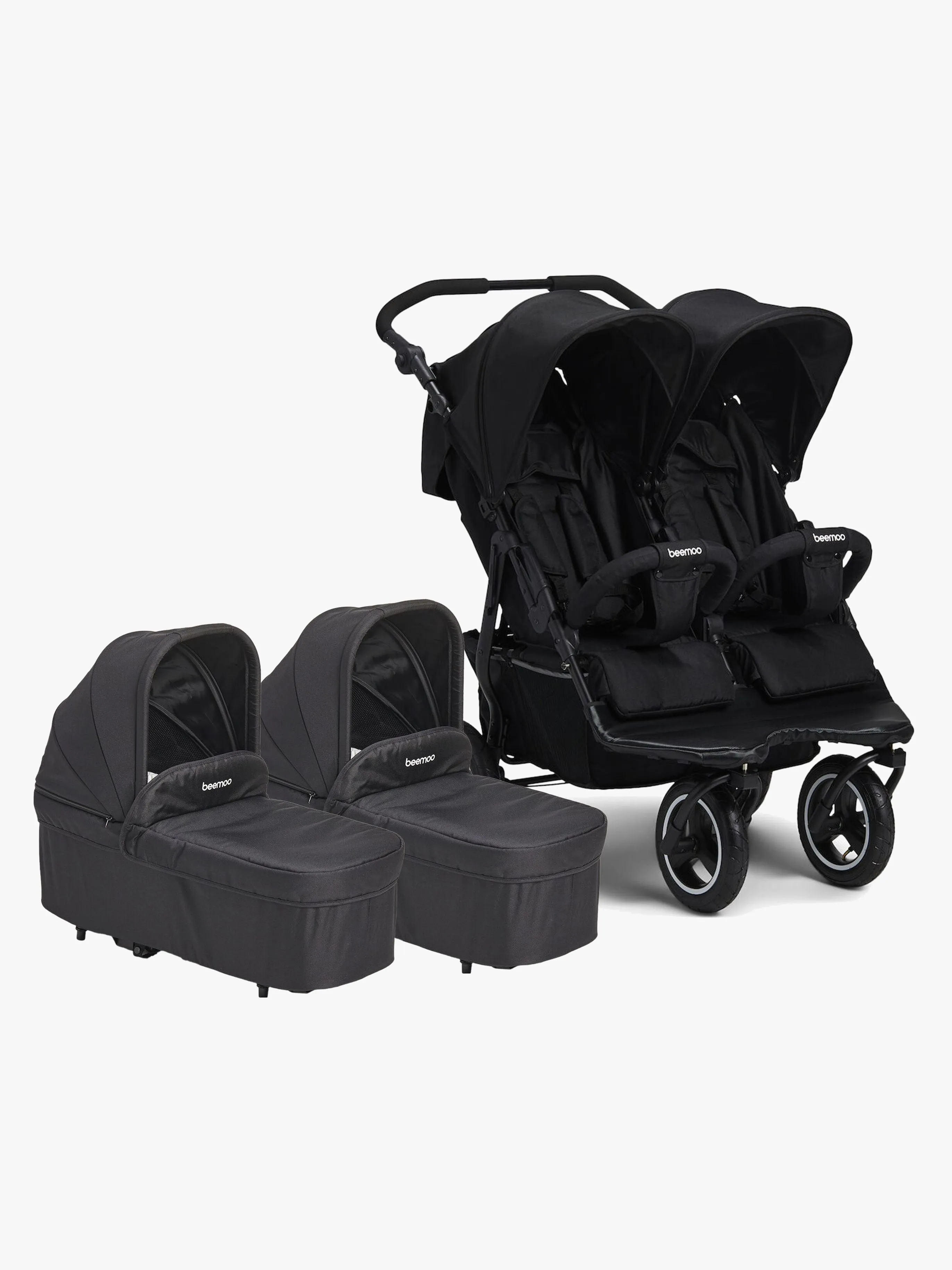 Beemoo Swing Tvillingvagn Inkl. Liggdelar, Black