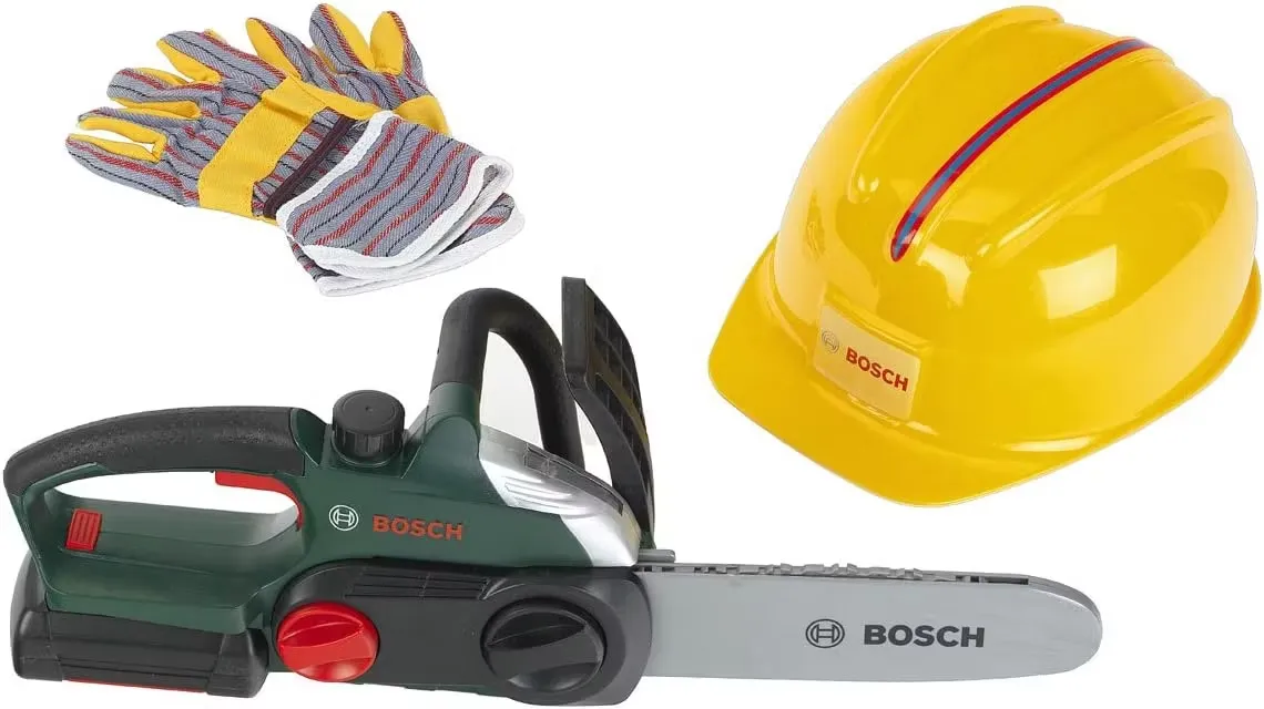 Bosch Motorsåg Med Hjälm Och Handskar