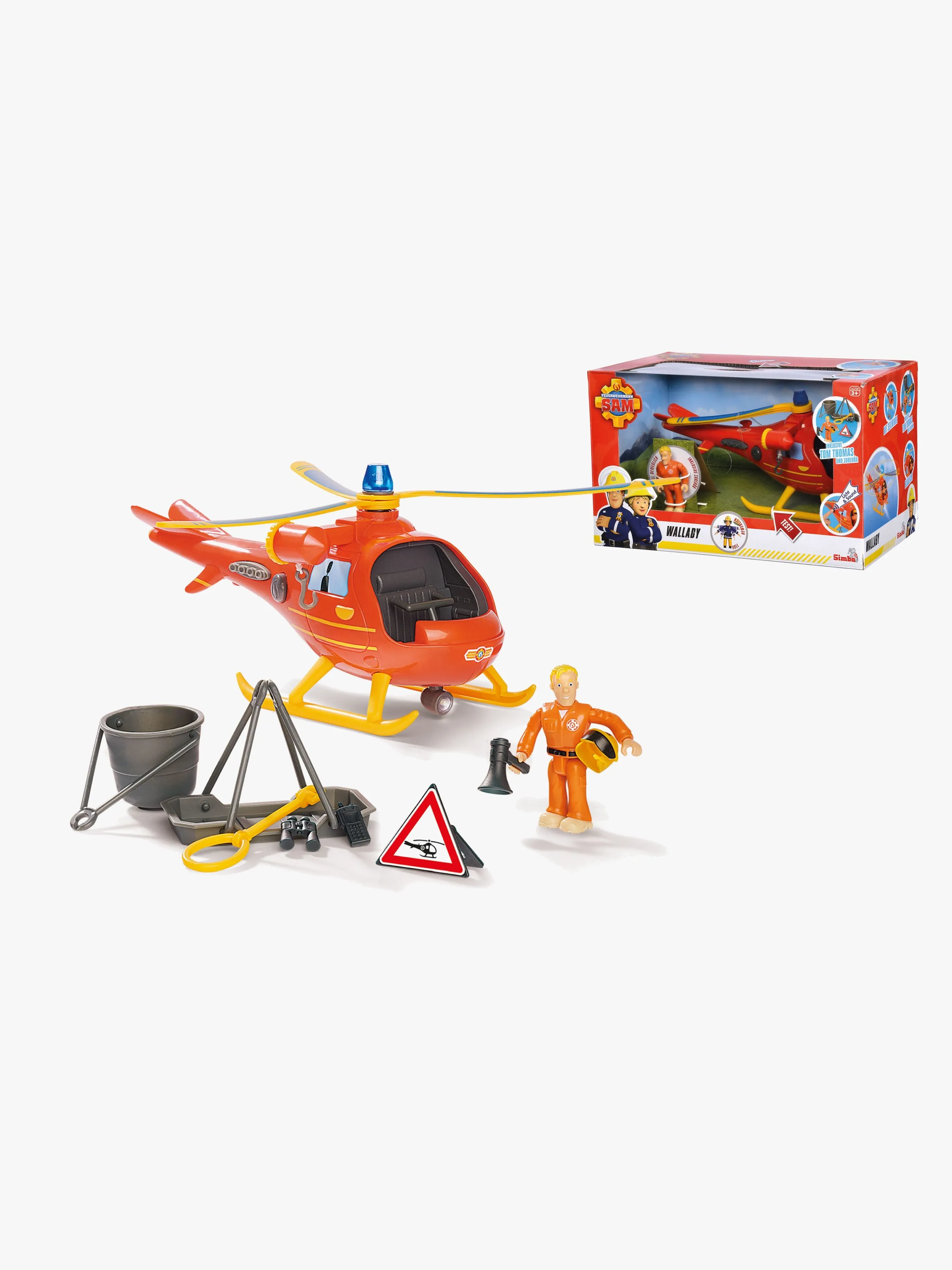 Brandman Sam Helikopter med Figur Wallaby