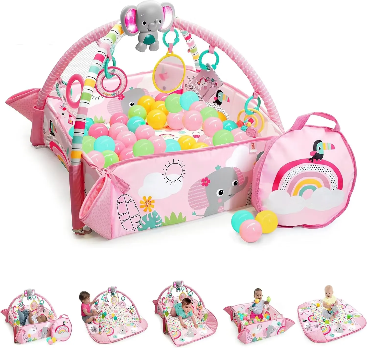 Bright Starts 5-i-1 Babygym Rosa