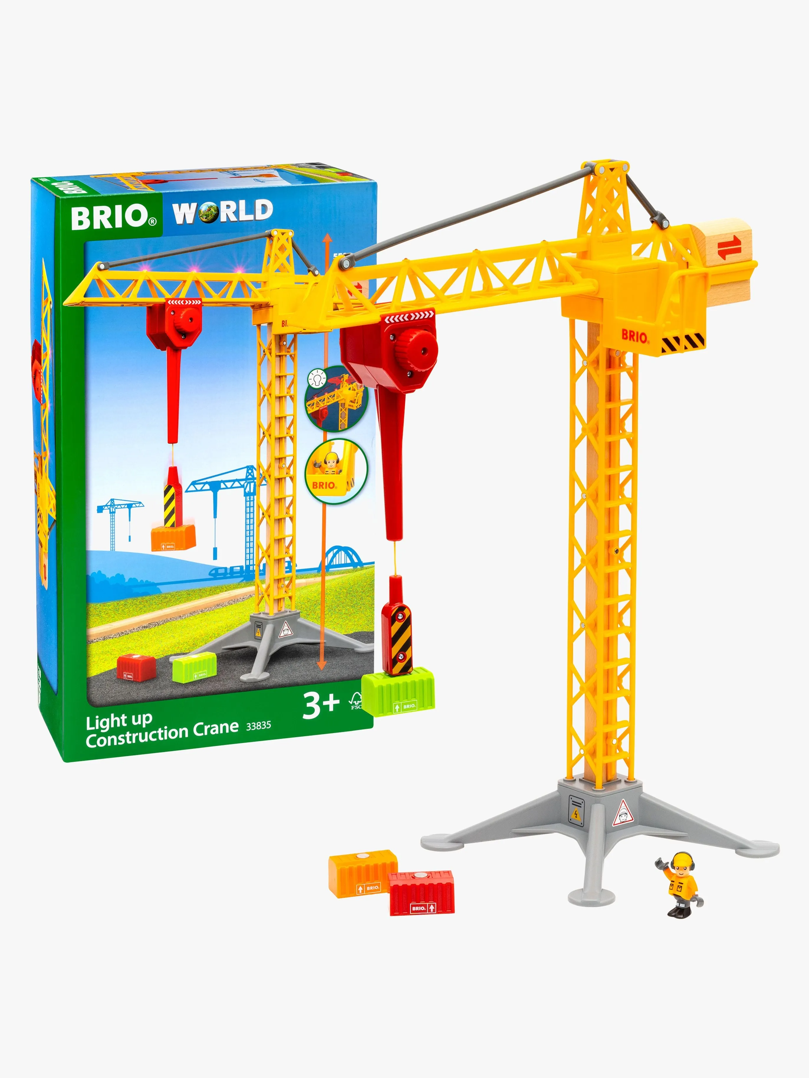 BRIO 33835 Byggkran Med Lampor