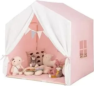 Costway Lekhustält Rosa/Vit