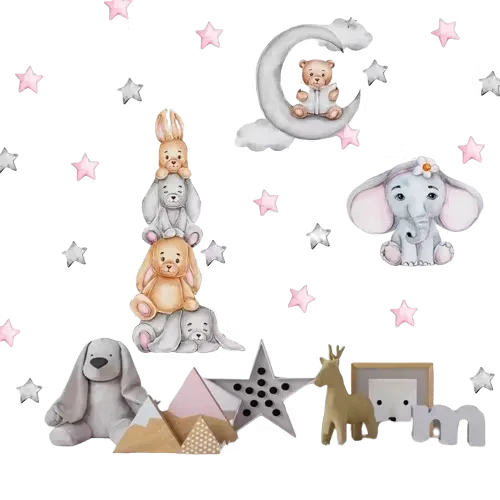 Dreamscape Väggdekal 3D Djur Elefant