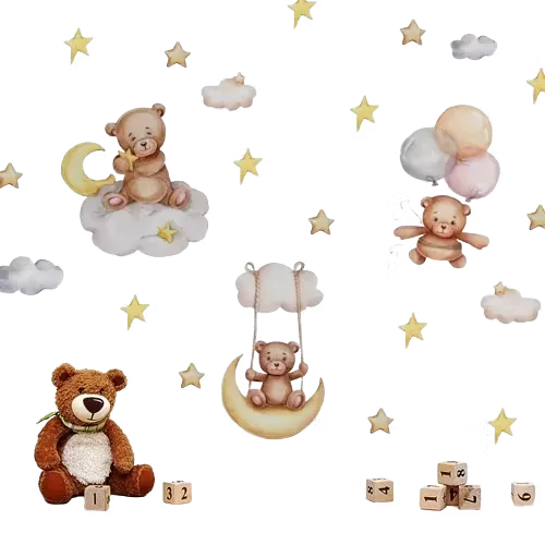 Dreamscape Väggdekal Björn Familj