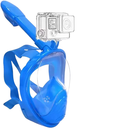 Dykmask Med Integrerad Kamerafäste Blå