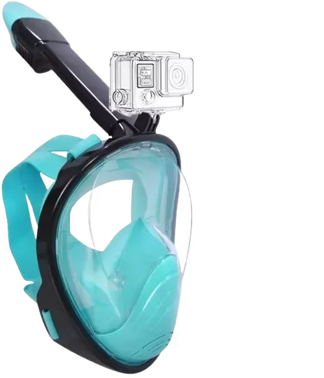 Dykmask Med Integrerad Kamerafäste Svart/Grön