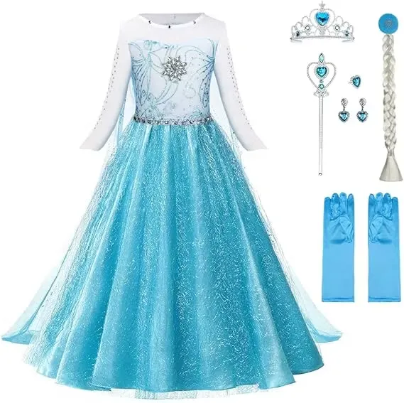 Elsa Klänning Med Tillbehör
