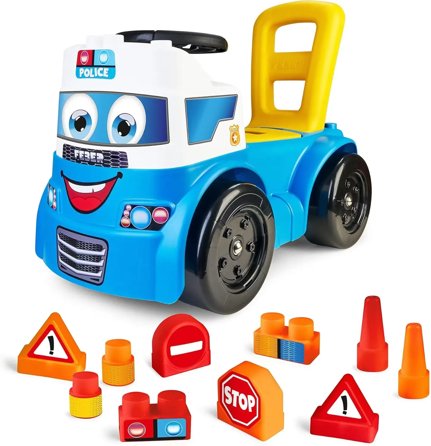 Feber Gåbil Polis Med Byggklossar