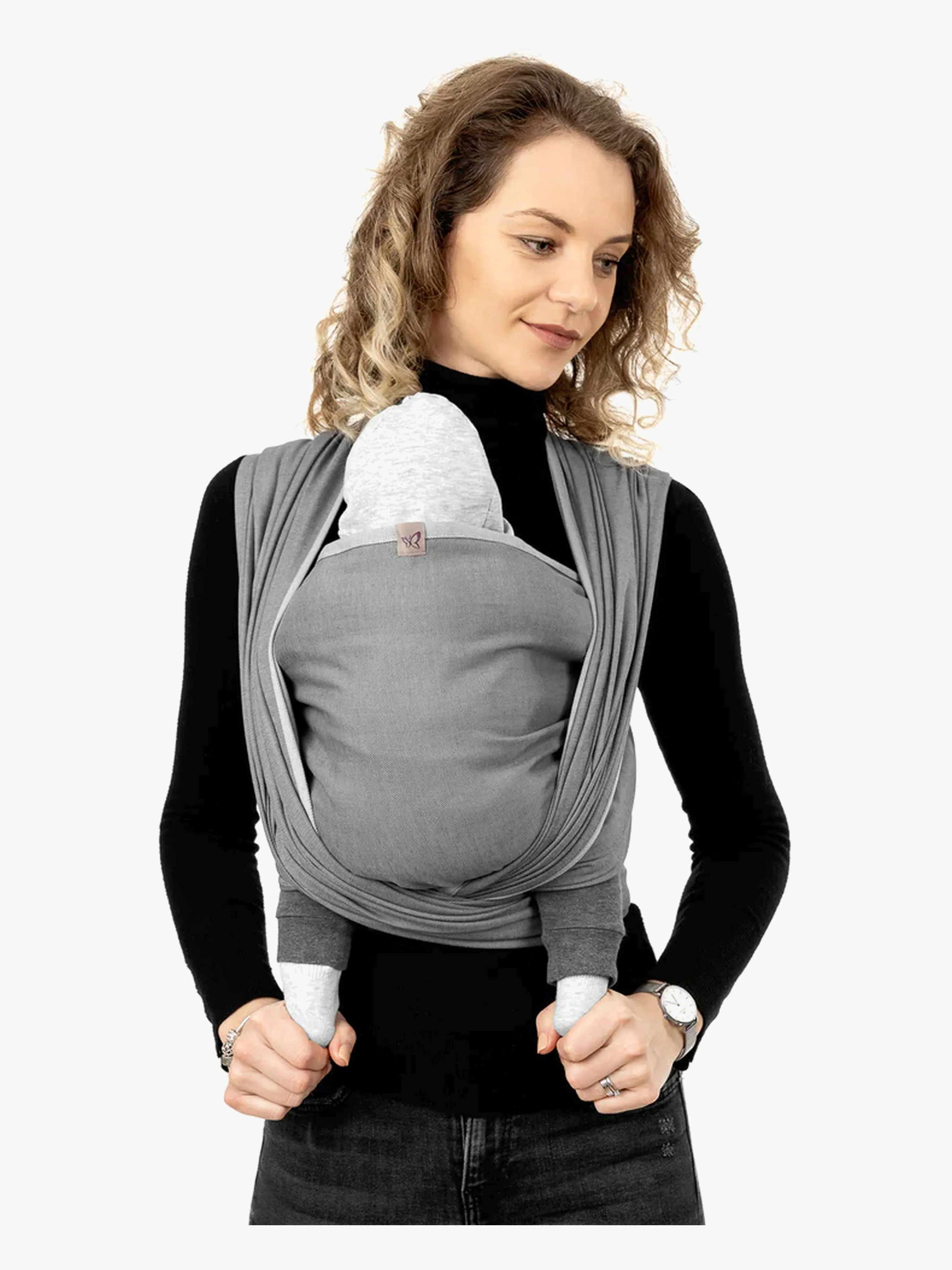 Fidella Baby Wrap Bärsjal 6 Chevron, Light Gray