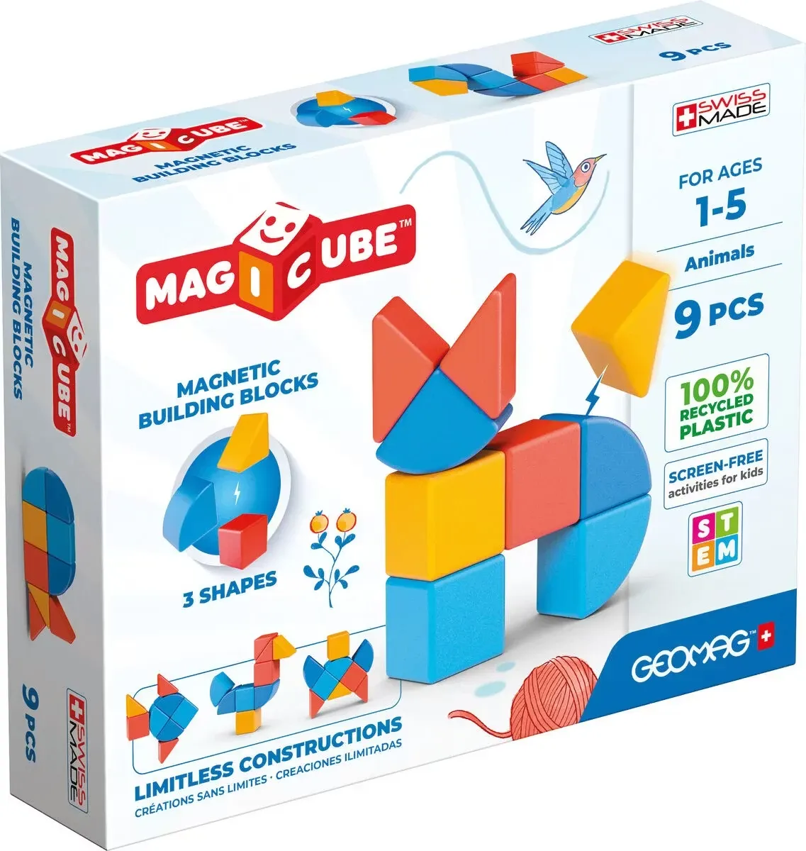 Geomag Magicube Byggsats Djur 9 Delar