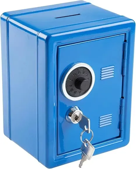 Jolly Safe Kassaskåp Med Kod och Nyckel Blå