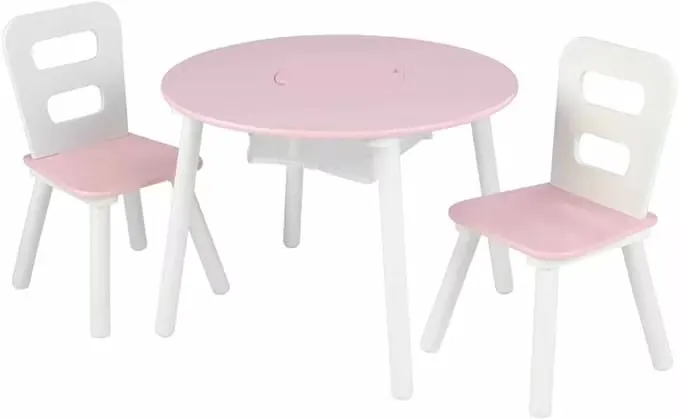Kidkraft Bord Med Förvaringsnät Och Stolar Rosa