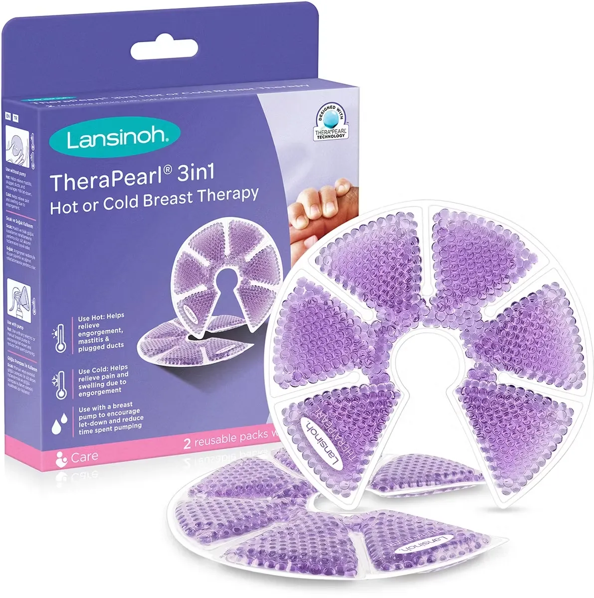 Lansinoh Thera Pearl 3-in-1 Hot or Cold Bröstvård