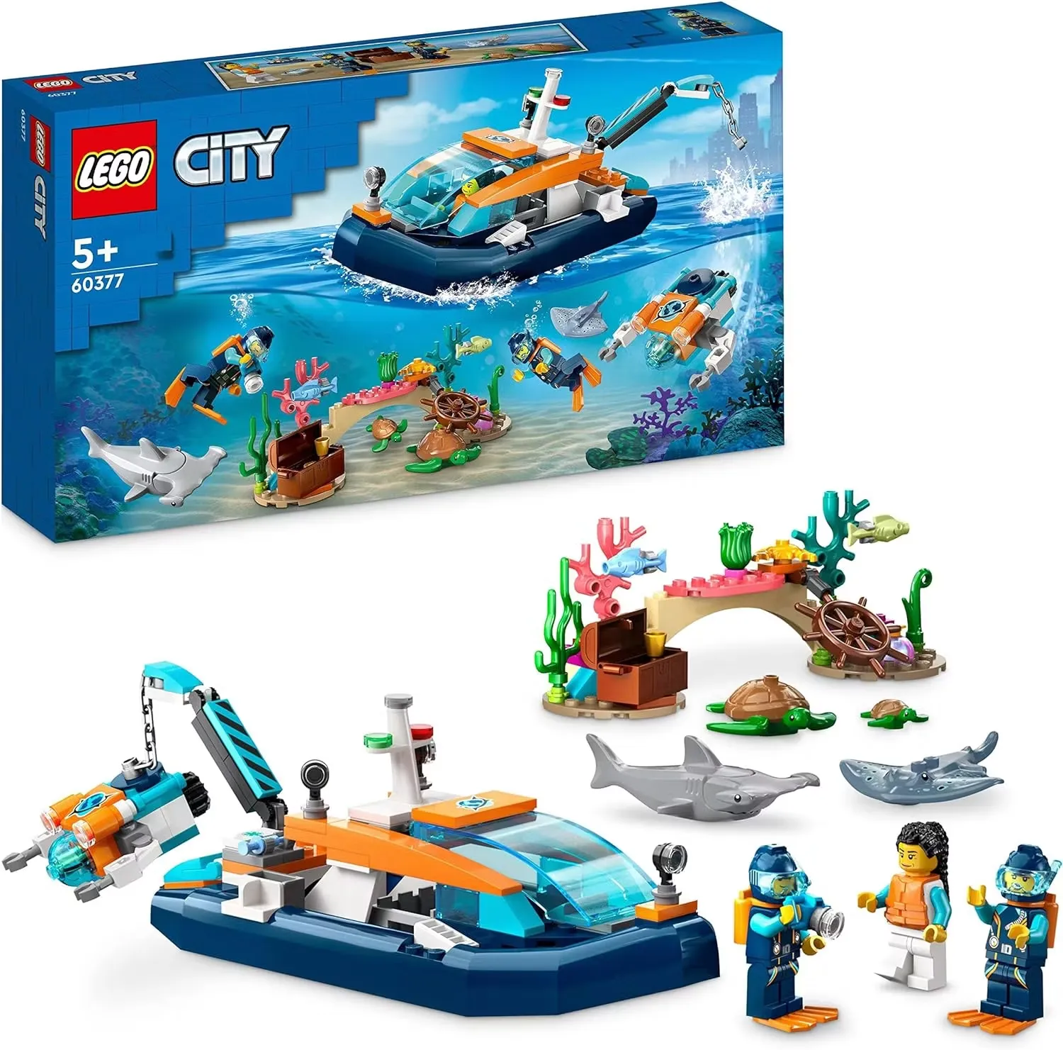 LEGO 60377 City Utforskare Och Dykarbåt