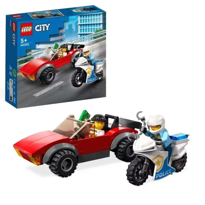 LEGO City Police 60392 Biljakt med polismotorcykel