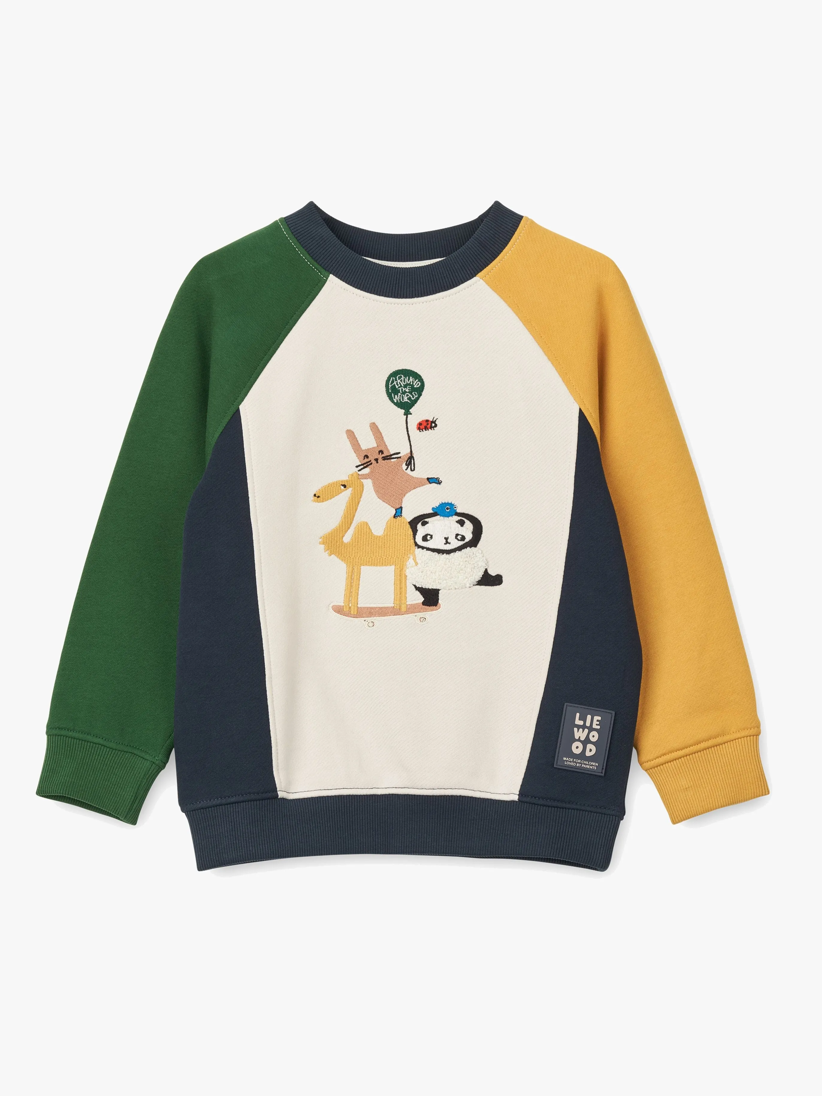 LIEWOOD Aude Placement Sweatshirt, Friends / Sandy / Classic Navy Multi Mix, 134-140