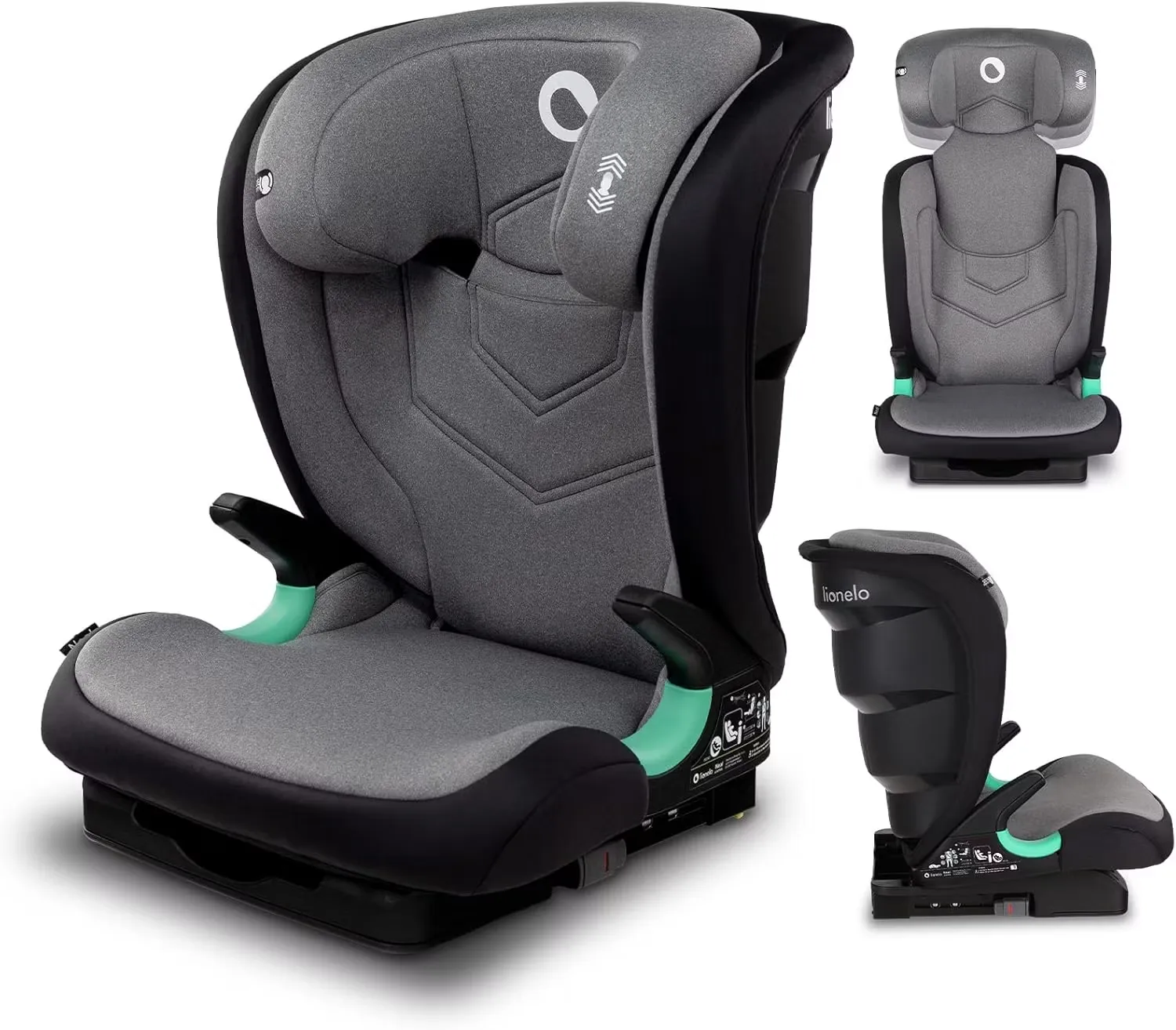 Lionelo Neal Bältesstol Isofix Grå