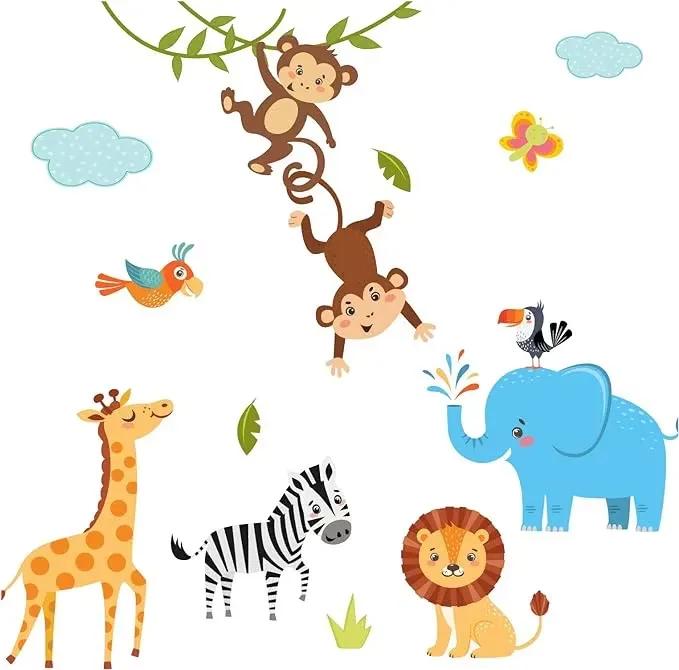 Little Deco Väggdekal Djungeldjur