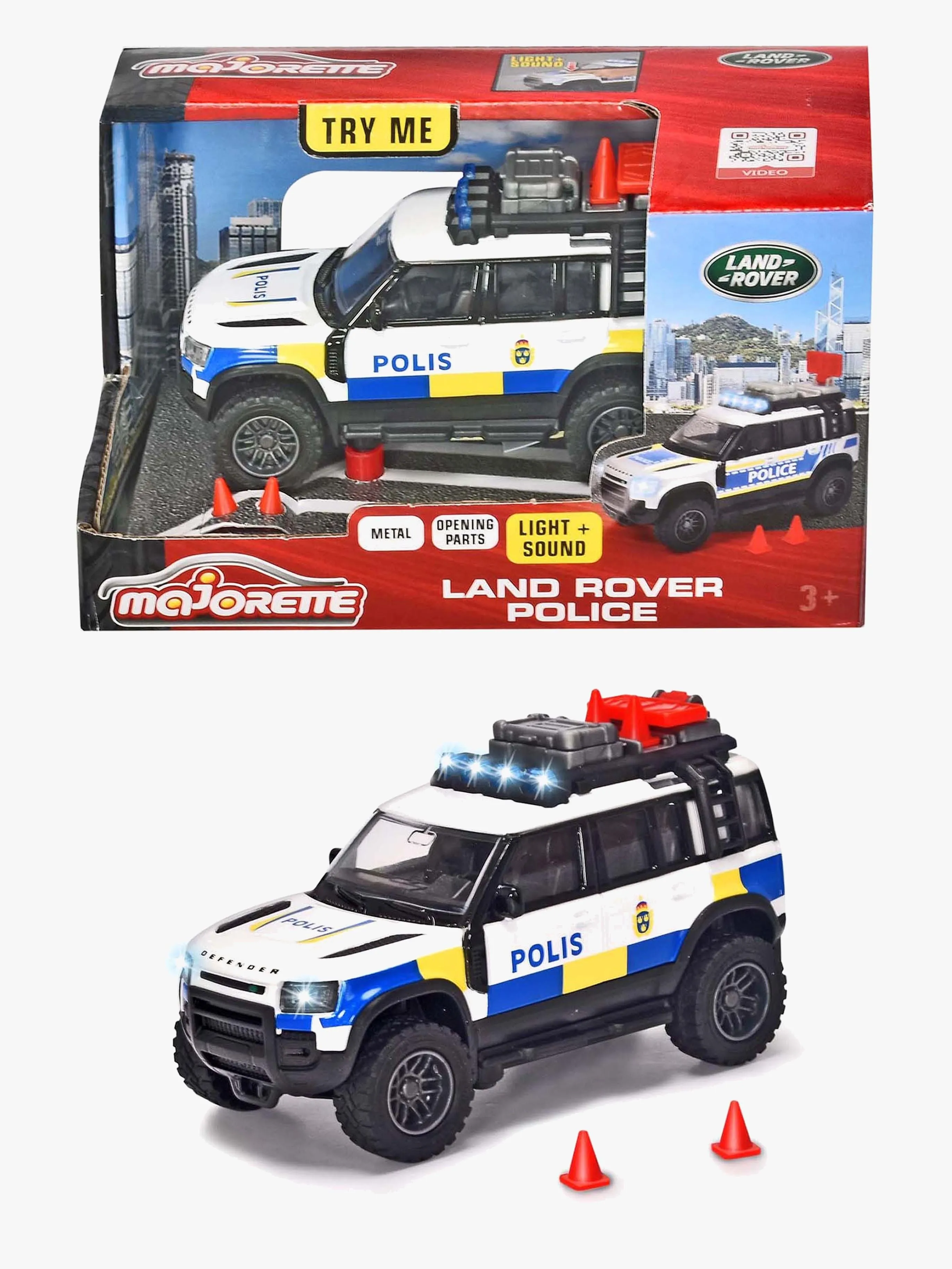 Majorette Grand Series Land Rover Svensk Polisbil