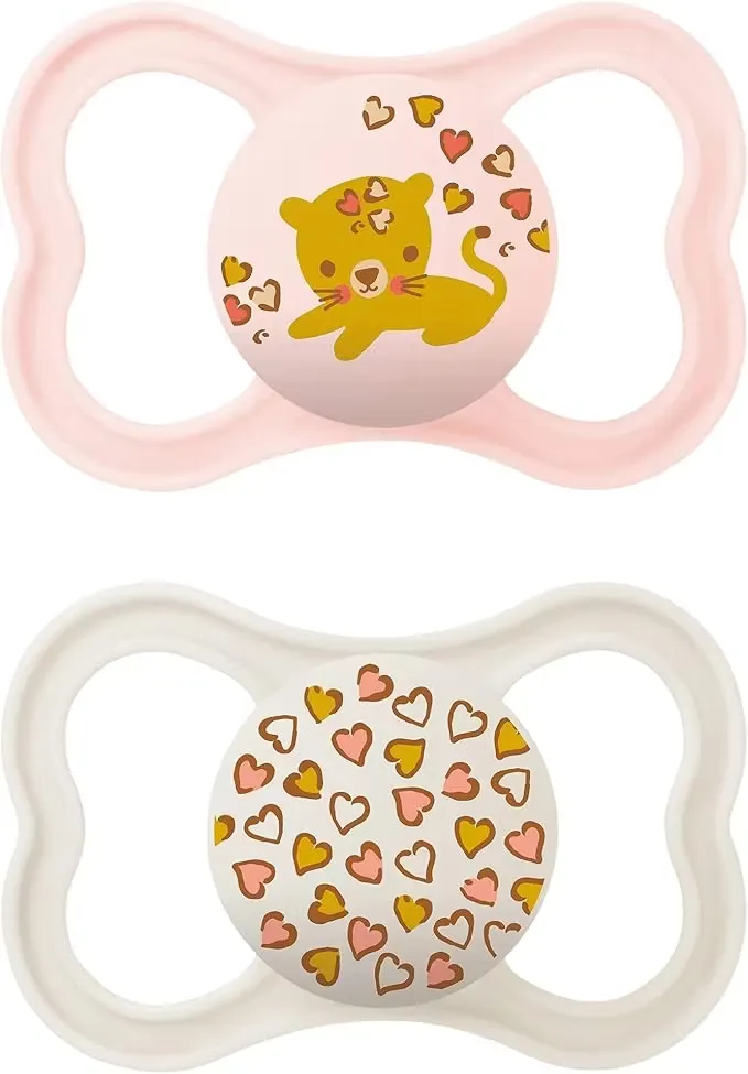 MAM Air Napp Silikon 16+ Månader 2-Pack Rosa/Vit