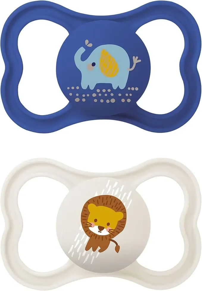 MAM Air Napp Silikon 6-16 Månader 2-Pack Blå/Vit