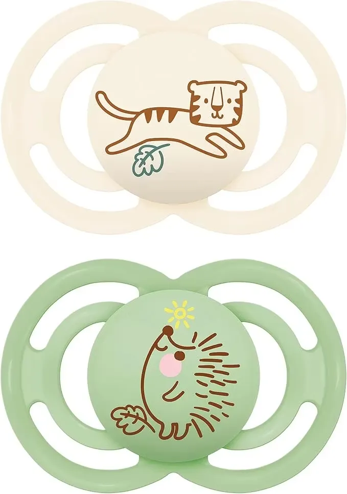 MAM Perfect Night Silikon Nappar 6-16 Månader Rosa/Grön