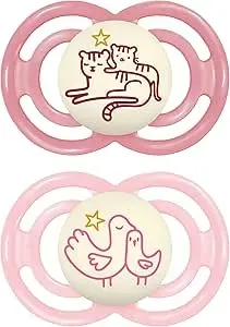 MAM Perfect Night Silikon Nappar 6-16 Månader Rosa