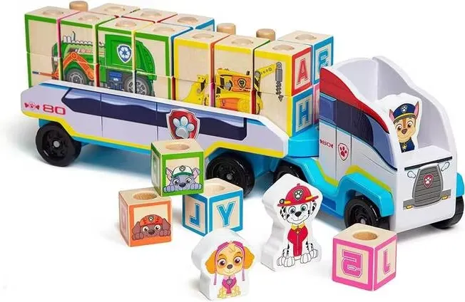 Melissa & Doug Paw Patrol Lastbil med ABC träklossar