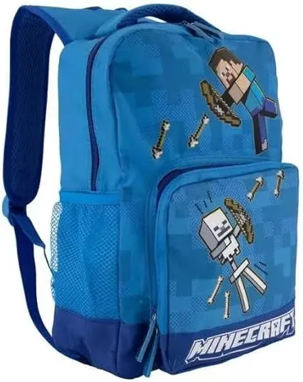 Minecraft Barnryggsäck Ljusblå