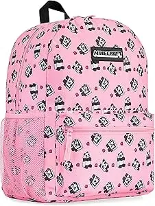 Minecraft Barnryggsäck Rosa
