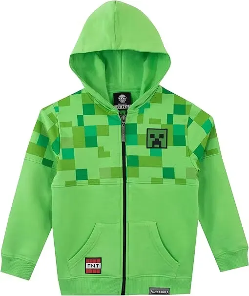 Minecraft Creeper Hoodie Grön